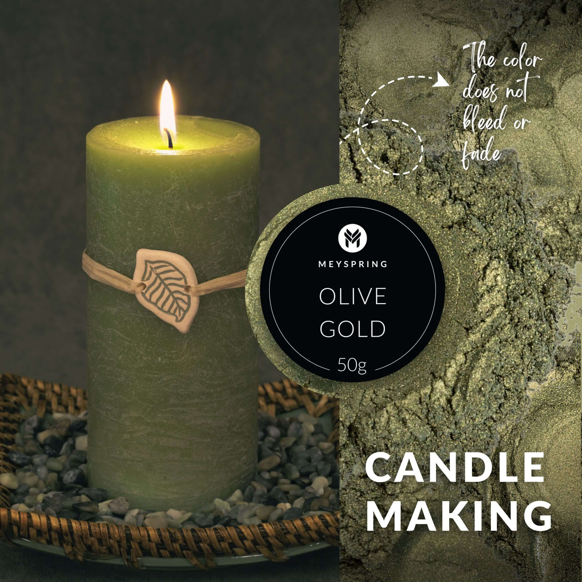 Olive Gold - Epoxy Resin Color Pigment - Mica Powder 50g