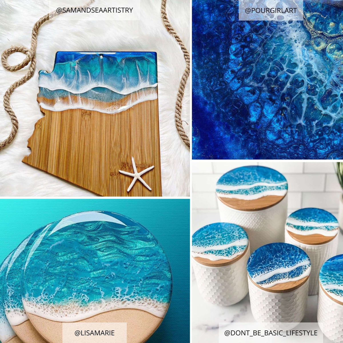 Blue Epoxy Pigments for Ocean Art | 3 Jars Bundle