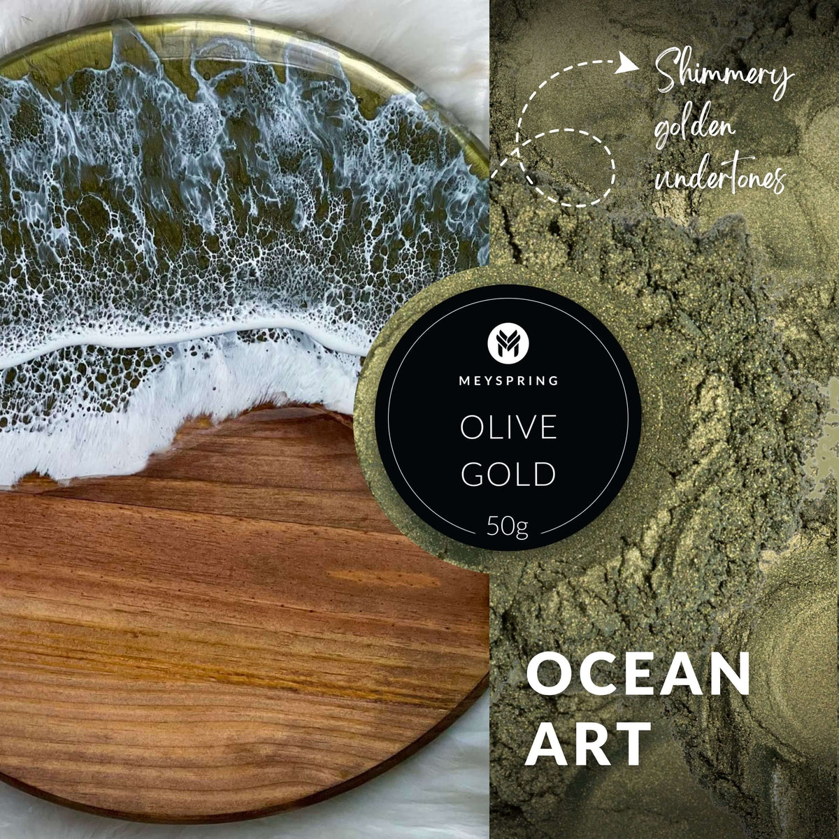 Olive Gold - Epoxy Resin Color Pigment - Mica Powder 50g