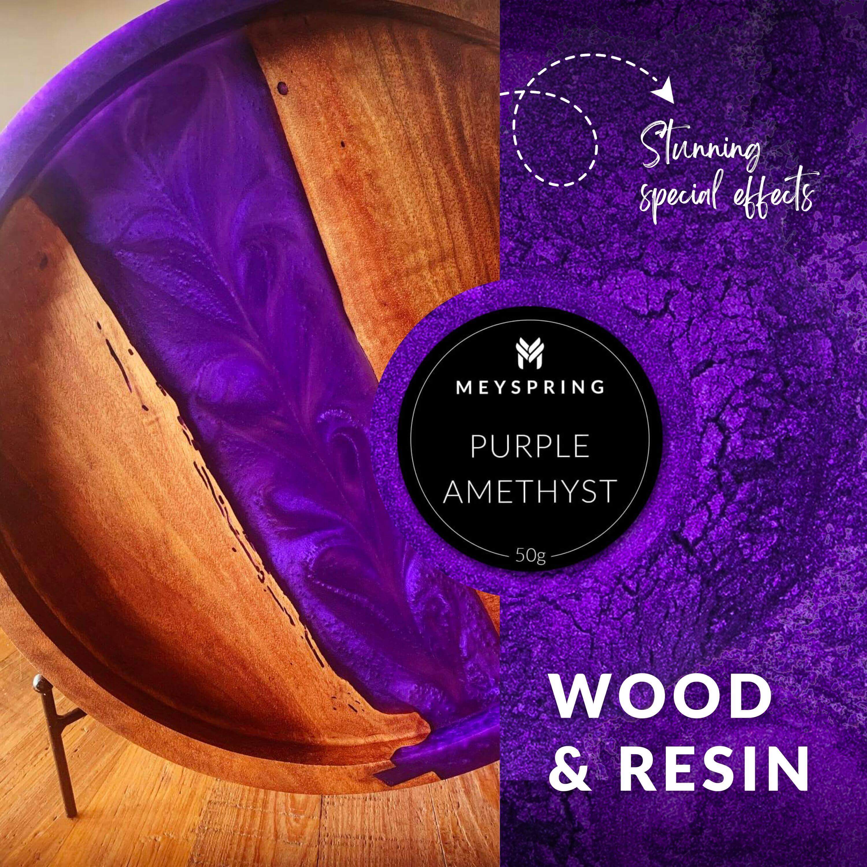 MEYSPRING Purple Amethyst Mica Powder - Add Magic to Your Resin Geodes and  Epoxy Projects! 