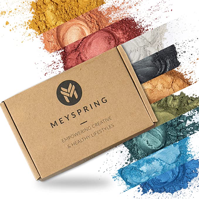 MEYSPRING sample-set box with ten colorful mica pigment swatches