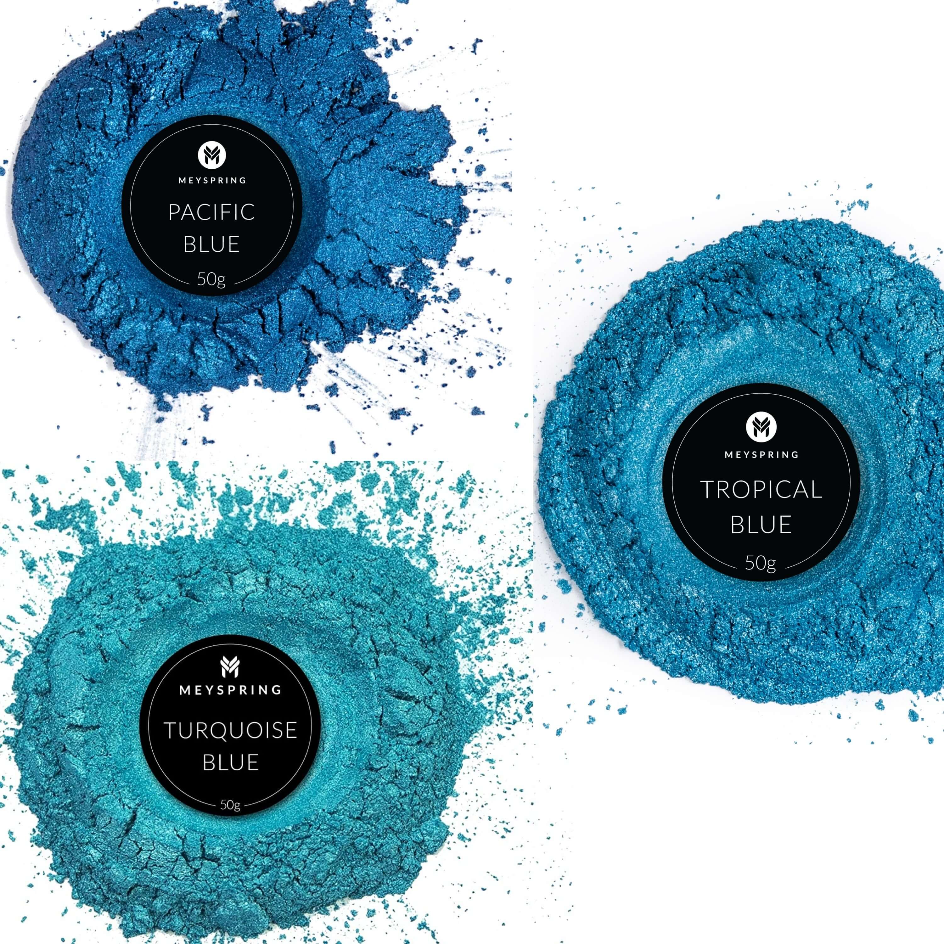 Blue Epoxy Pigments for Ocean Art | 3 Jars Bundle