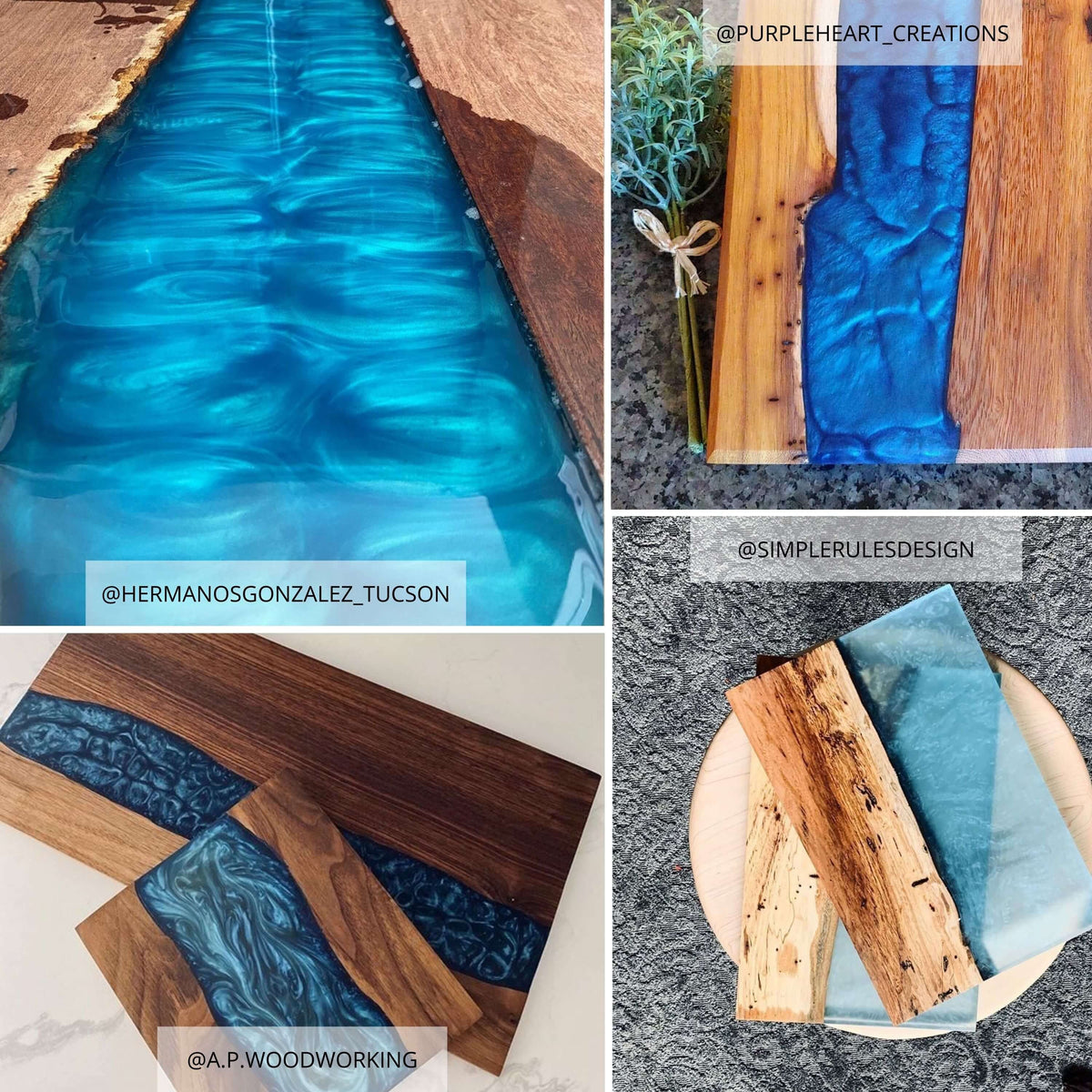 Blue Epoxy Pigments for Ocean Art | 3 Jars Bundle