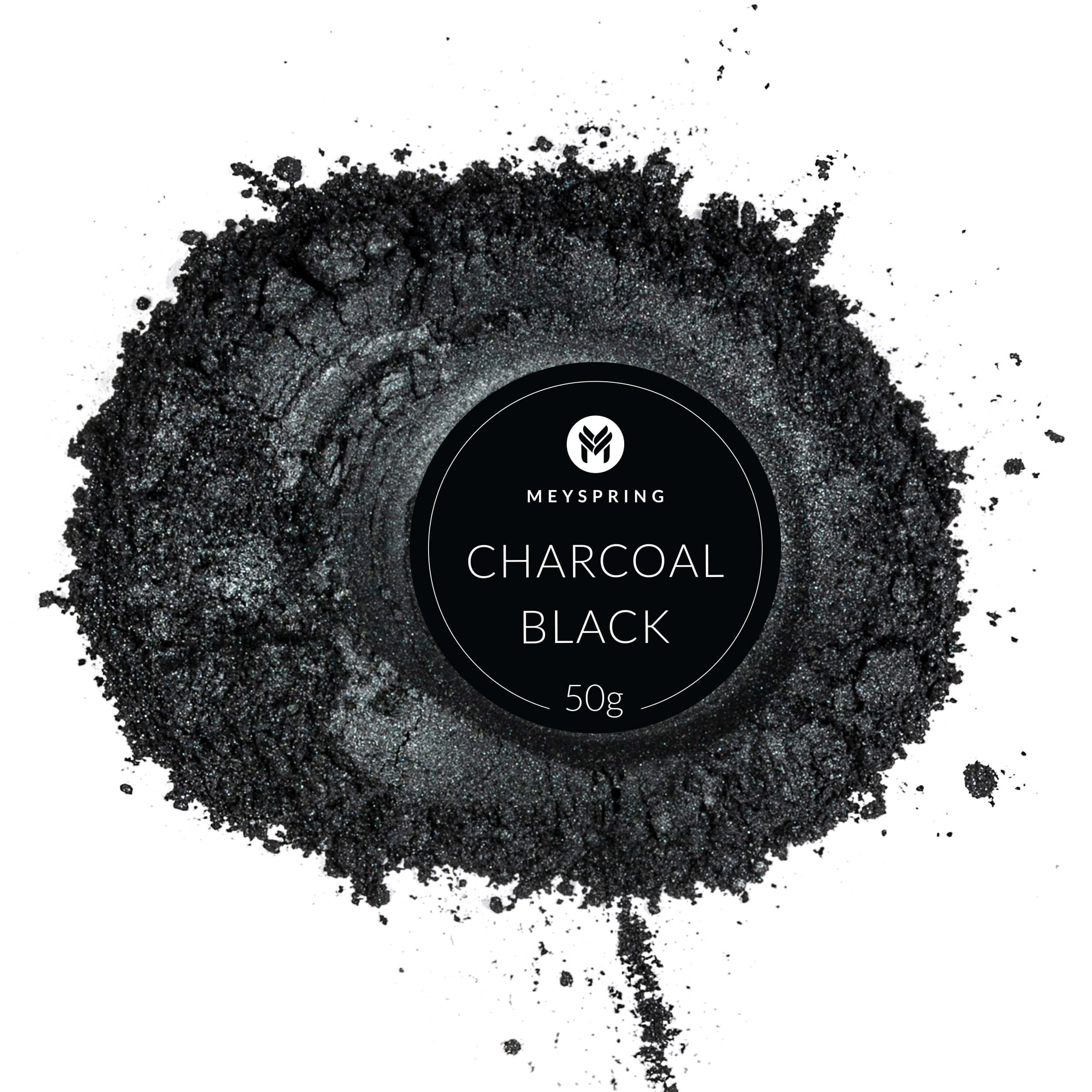 MEYSPRING Charcoal Black Mica Powder for Epoxy Resin - 50 Grams - Great for Resin Art and UV Resin - Epoxy Resin Color Pigment