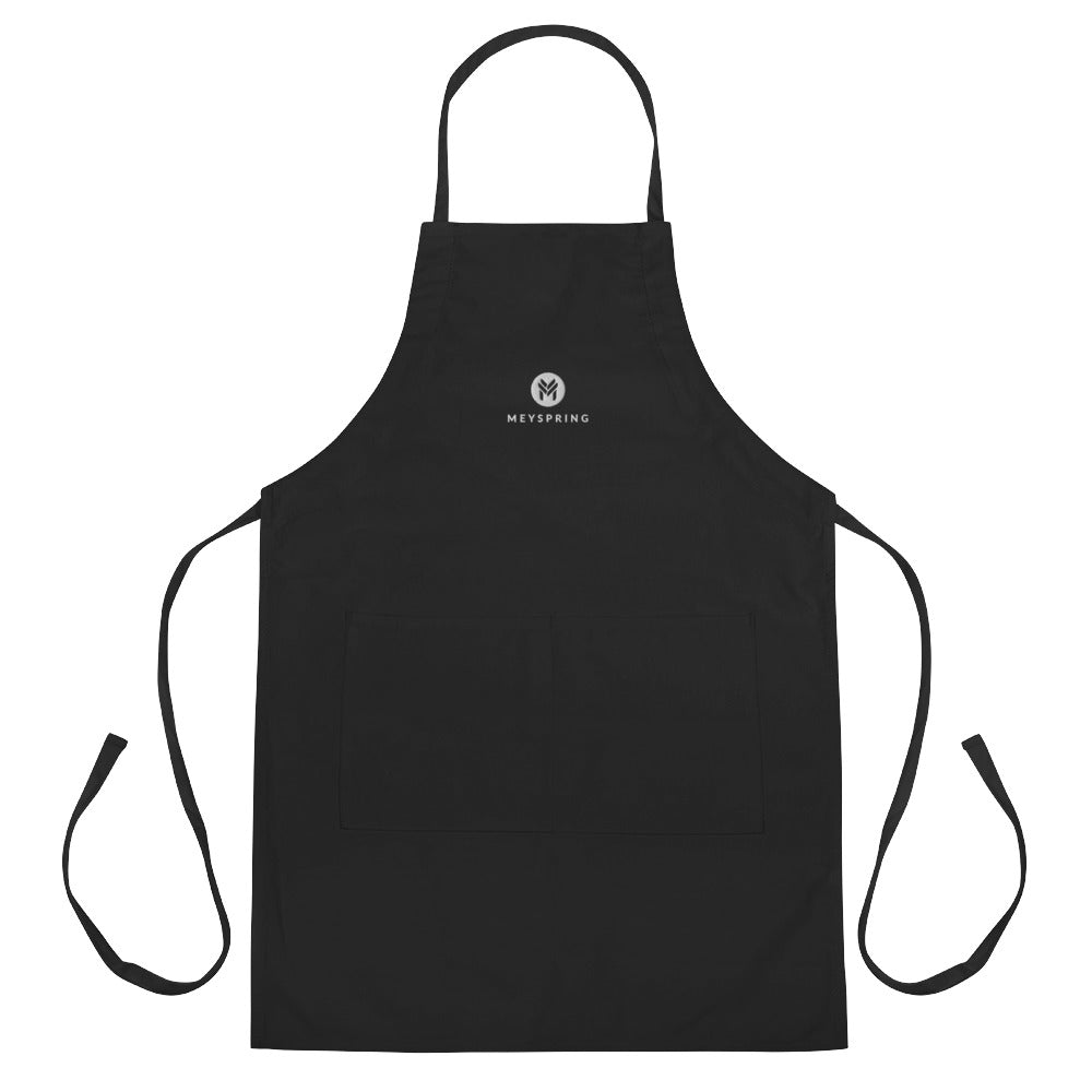 Black Embroidered Apron for Arts and Crafts