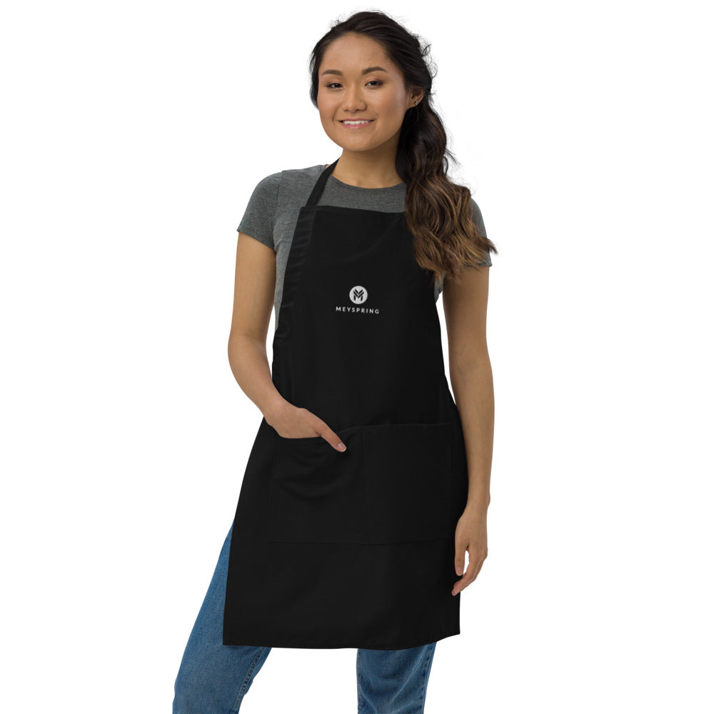 Black Embroidered Apron for Arts and Crafts