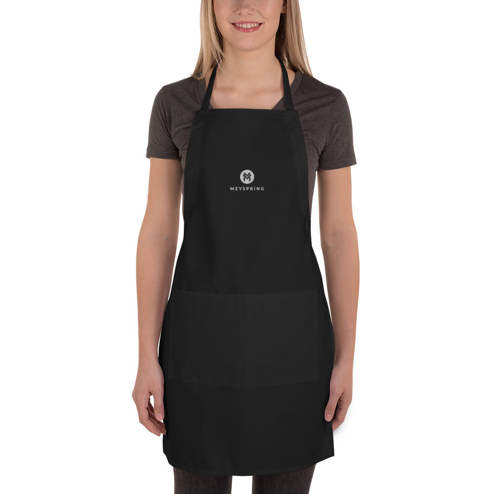 Black Embroidered Apron for Arts and Crafts