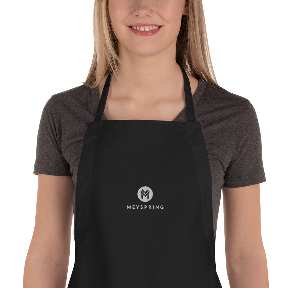 Black Embroidered Apron for Arts and Crafts